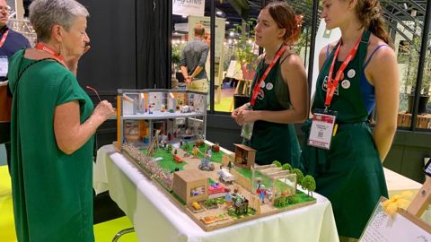 Les jardins thérapeutiques étaient présents en maquette, réalisée avec l’aide de Romane Glotain, mais explicitée et argumentée tout au long du Salon par des élèves du lycée Angers-Le Fresne. ©O.Maillard 